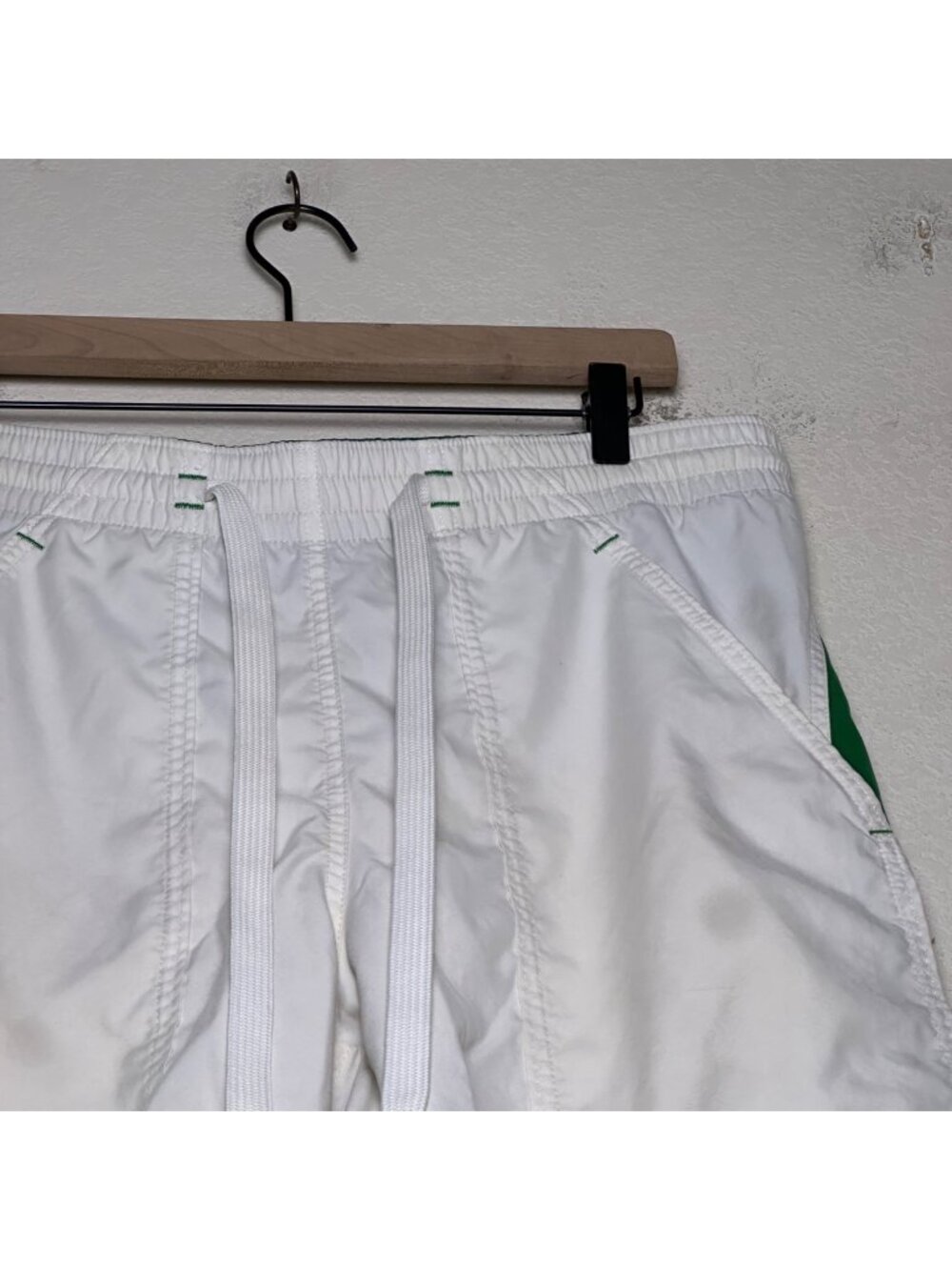 Nike Swimming Men M Trunks Gym Wear Workout Short Green White Black Loose Fit